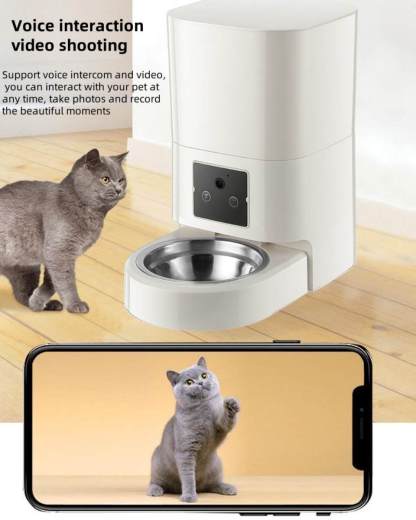 Smart WiFi Pet Feeder with Camera – Feed Pets Remotely, 2-Way Audio, Night Vision | 6.5L Freshness Tech | Works Offline, Certified Safe (FCC/UL)
