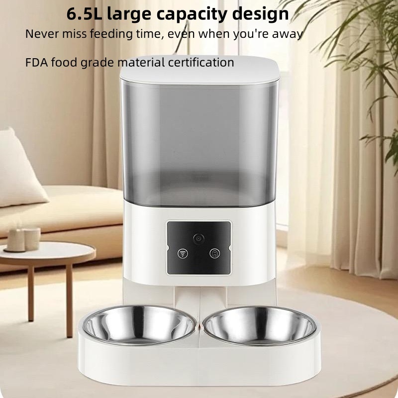 Smart WiFi Pet Feeder with Camera – Feed Pets Remotely, 2-Way Audio, Night Vision | 6.5L Freshness Tech | Works Offline, Certified Safe (FCC/UL)