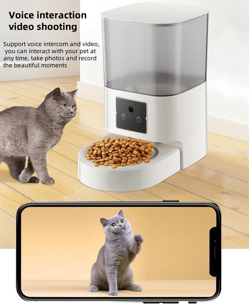 Smart WiFi Pet Feeder with Camera – Feed Pets Remotely, 2-Way Audio, Night Vision | 6.5L Freshness Tech | Works Offline, Certified Safe (FCC/UL)