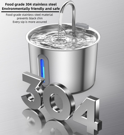 304 Stainless Steel Pet Water Fountain - 4-Stage Filtration, Ultra-Quiet & Eco-Friendly Design, 100% Leak-Proof & Safe for Cats/Dogs