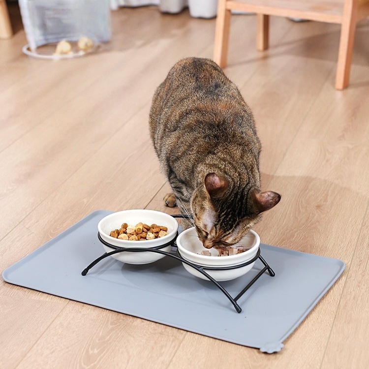 Stop Cockroaches Around Pet Food! 🚫 - Durable Silicone Mat with Raised Edges | Slip-Proof & Chew-Resistant