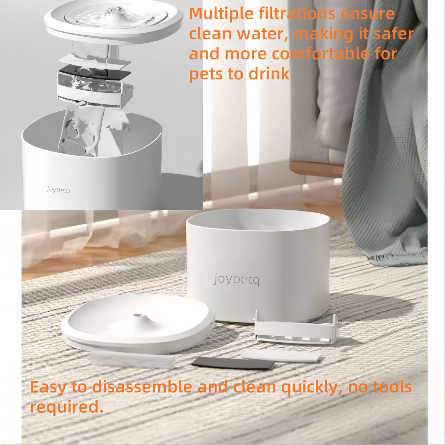 4-Stage Filter Pet Water Fountain – Quiet, Eco-Friendly, Leak-Proof & 100% Shock-Safe for Cats & Dogs