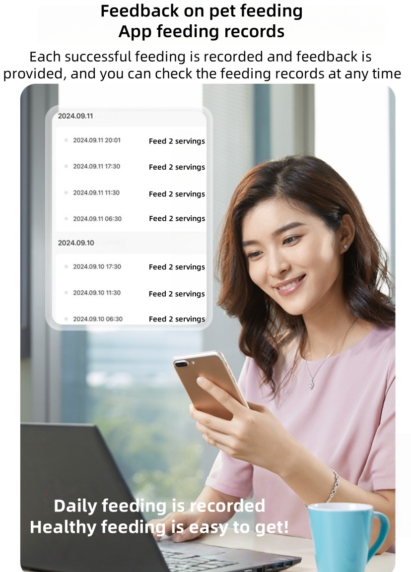 Smart WiFi Pet Feeder with Dual Power - APP Control, Missed Meal Alerts & Stormproof Design | UK/AU/IE Stock | No Subscription Fees!