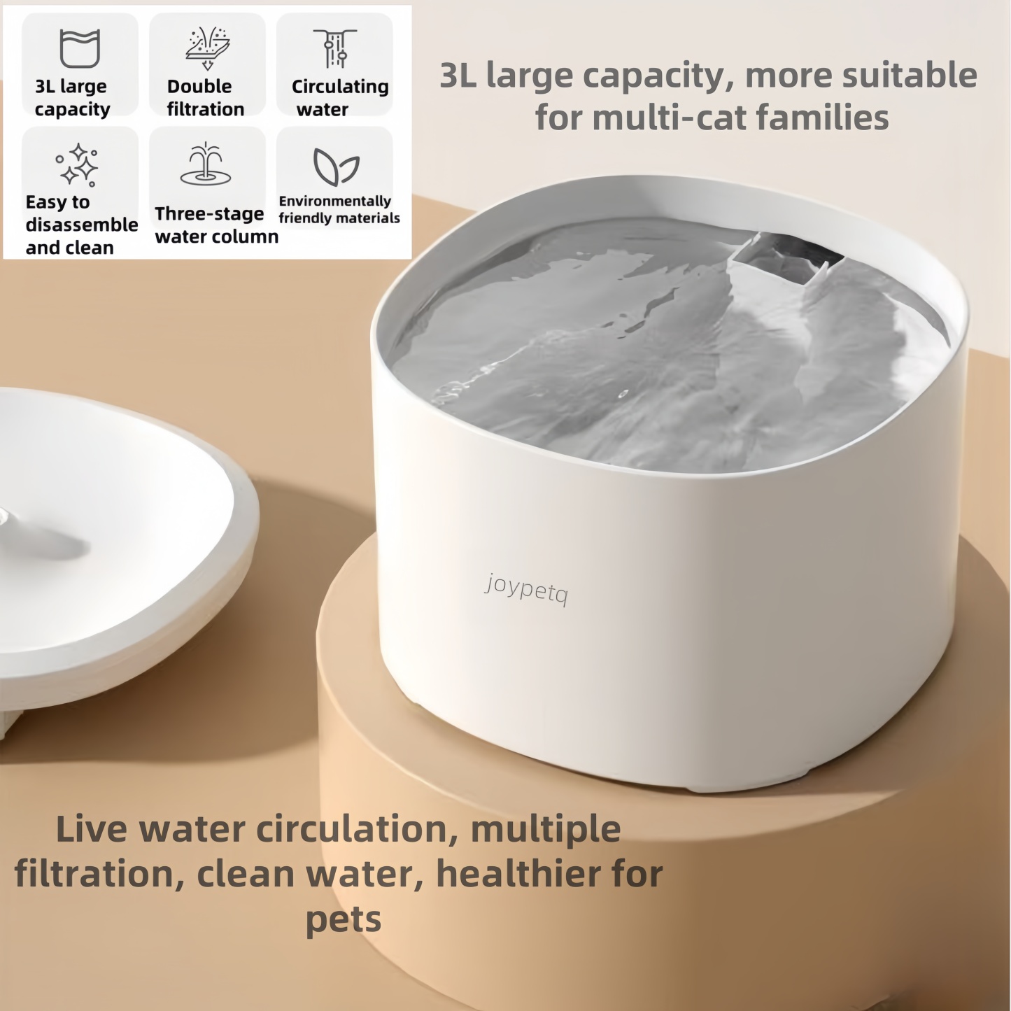 4-Stage Filter Pet Water Fountain – Quiet, Eco-Friendly, Leak-Proof & 100% Shock-Safe for Cats & Dogs