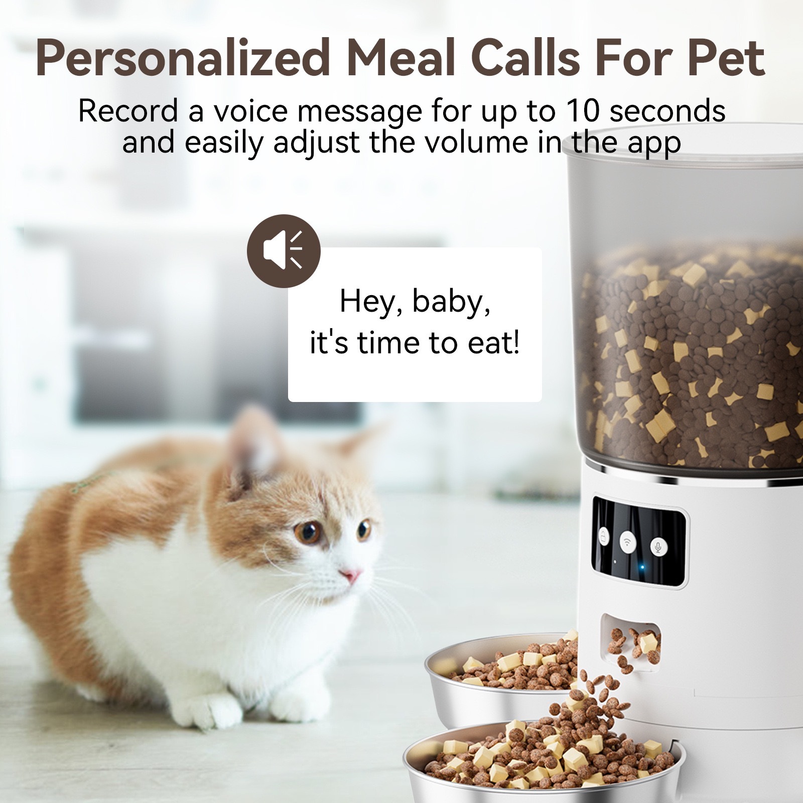 Smart Rotating Pet Feeder with 3 Separate Bowls – 6L WiFi-Enabled, Remote APP Feeding, Fresh & Dry Food Storage, Voice Recording, Ideal for Multi-Cat/Dog Homes | CE & FCC Certified