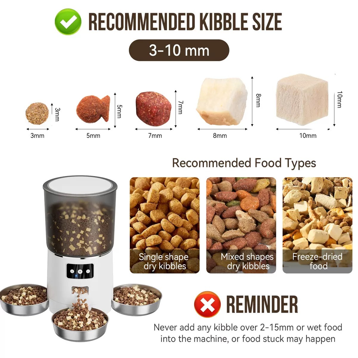 Smart Rotating Pet Feeder with 3 Separate Bowls – 6L WiFi-Enabled, Remote APP Feeding, Fresh & Dry Food Storage, Voice Recording, Ideal for Multi-Cat/Dog Homes | CE & FCC Certified