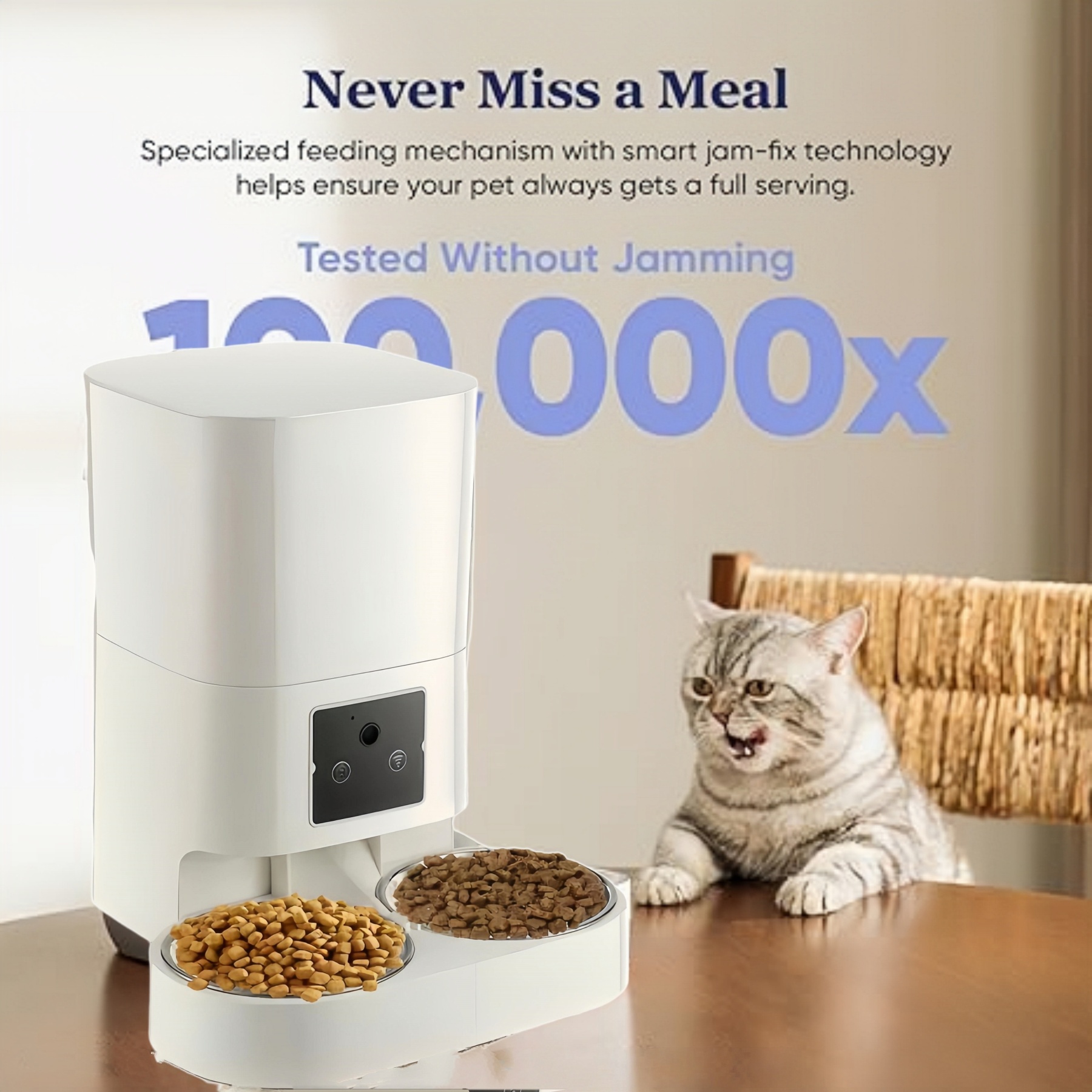 Smart WiFi Pet Feeder with Camera – Feed Pets Remotely, 2-Way Audio, Night Vision | 6.5L Freshness Tech | Works Offline, Certified Safe (FCC/UL)