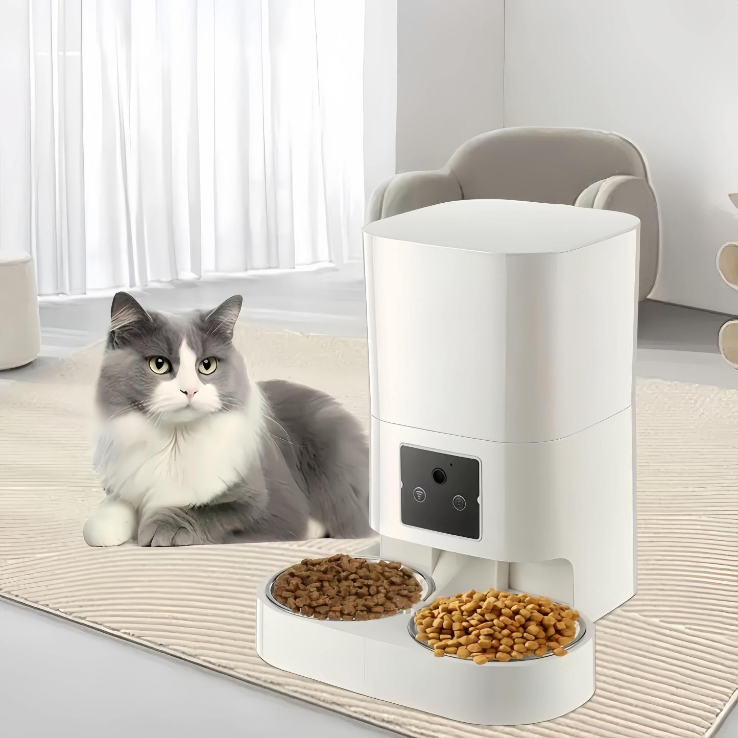 Smart WiFi Pet Feeder with Camera – Feed Pets Remotely, 2-Way Audio, Night Vision | 6.5L Freshness Tech | Works Offline, Certified Safe (FCC/UL)