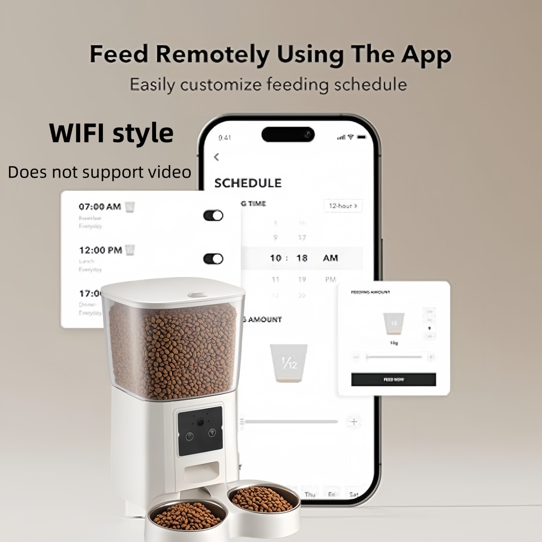 Advanced 5.5L Smart Pet Feeder – Real-Time HD Video, AI Voice Interaction, Scheduled Feeding, Battery & Plug Backup – Fresh & Dry Food Storage – EU/UK Certified