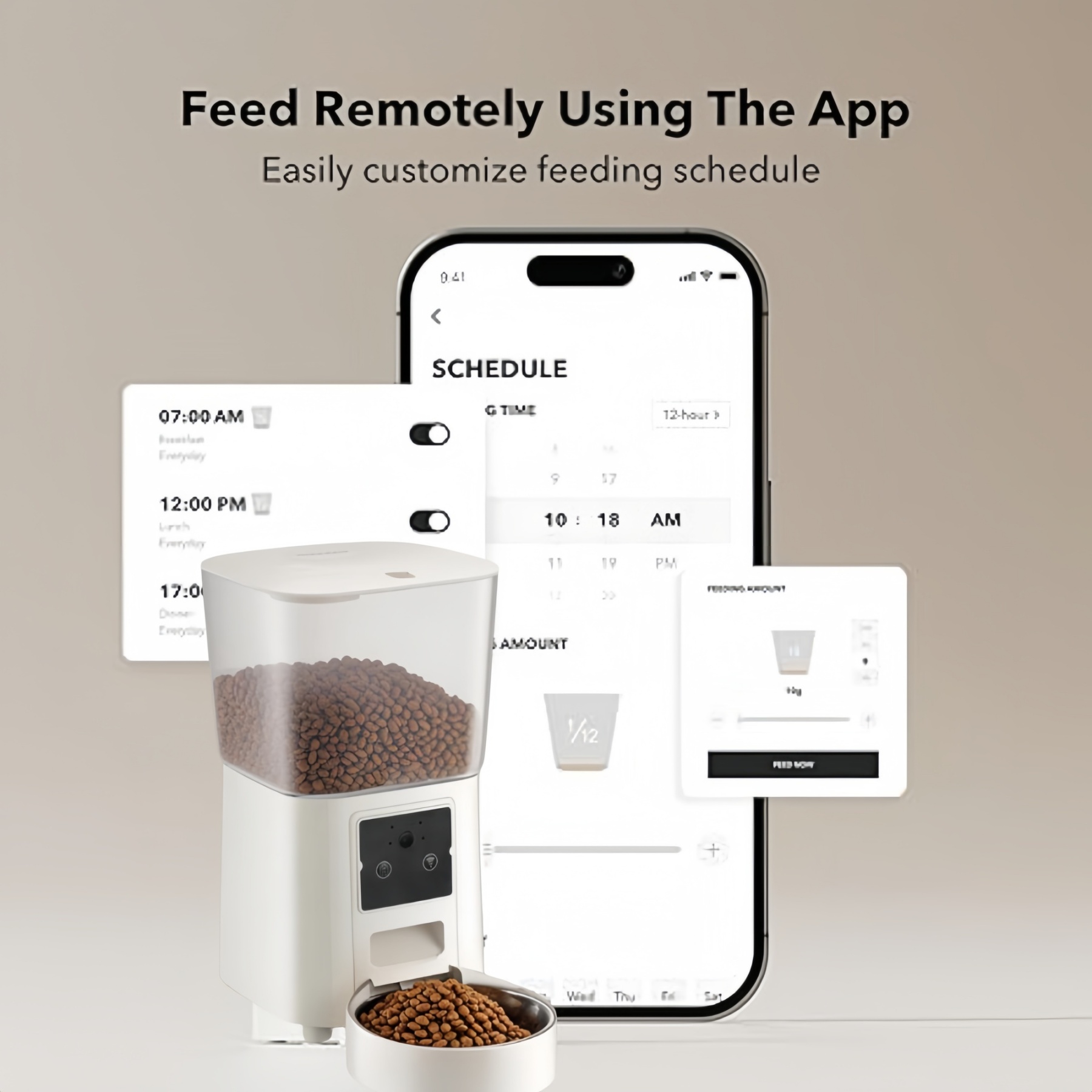 Advanced 5.5L Smart Pet Feeder – Real-Time HD Video, AI Voice Interaction, Scheduled Feeding, Battery & Plug Backup – Fresh & Dry Food Storage – EU/UK Certified