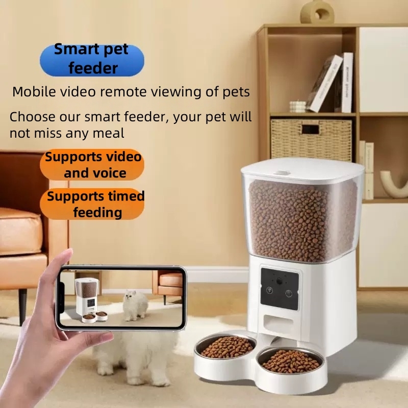 Advanced 5.5L Smart Pet Feeder – Real-Time HD Video, AI Voice Interaction, Scheduled Feeding, Battery & Plug Backup – Fresh & Dry Food Storage – EU/UK Certified