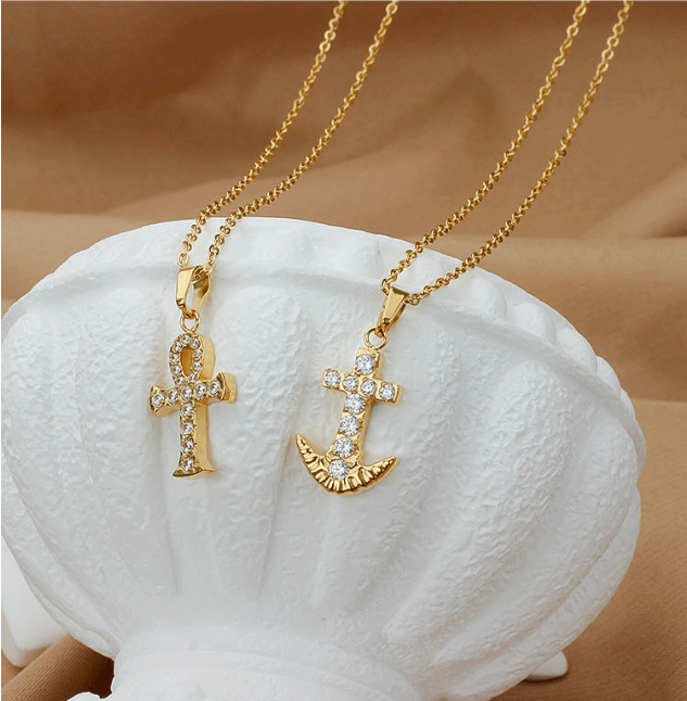 Pendant Necklace for Women, Fashion Jewelry, 14k Gold-Plated