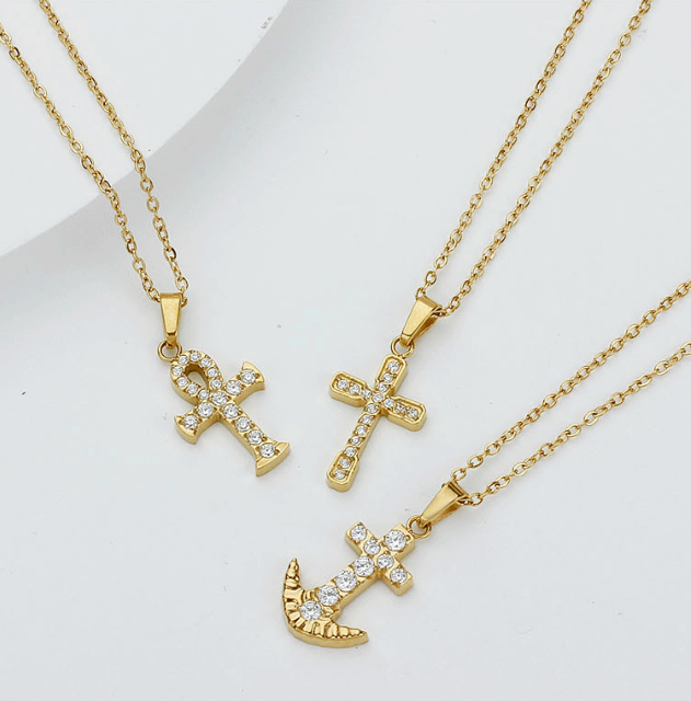 Pendant Necklace for Women, Fashion Jewelry, 14k Gold-Plated