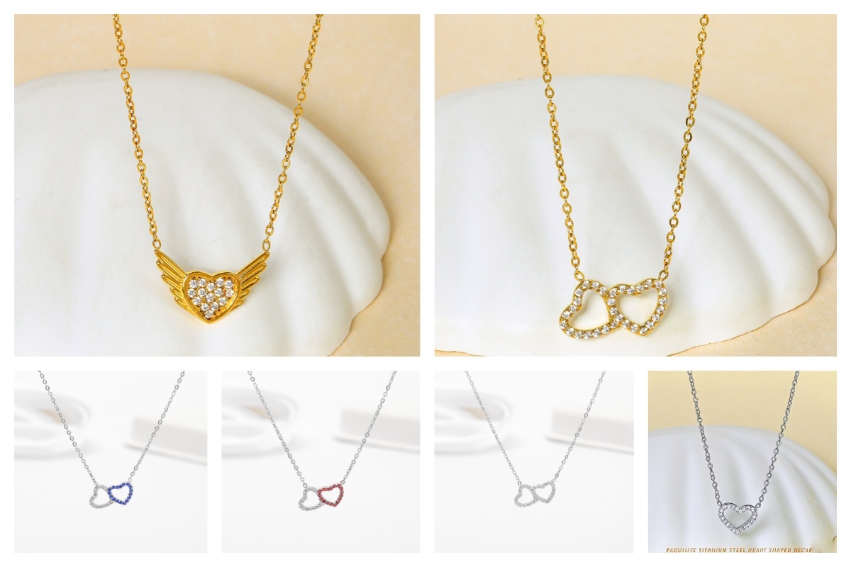 Heart Pendant Necklace for Her Moissanite Lab-Created Gem Jewelry for 