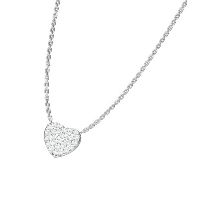 Heart Pendant Necklace for Her Moissanite Lab-Created Gem Jewelry for Women I Love You S925 Sterling Silver Gifts to Wife Girlfriend Mom Daughter Anniversary Birthday Christmas Valentines Day