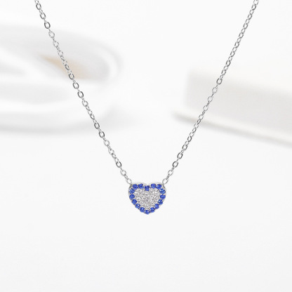 Heart Pendant Necklace for Her Moissanite Lab-Created Gem Jewelry for Women I Love You S925 Sterling Silver Gifts to Wife Girlfriend Mom Daughter Anniversary Birthday Christmas Valentines Day