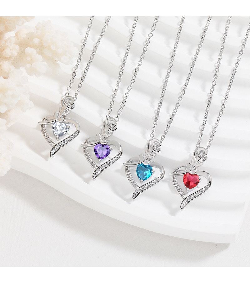 Rose Heart Pendant Necklace for Wife Moissanite Lab-Created Gem Jewelry for Women I Love You Wedding Anniversary Birthday Christmas Valentines Engagements Mothers Day for Her Girlfriend Mom Daughter