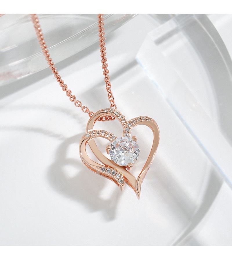 Moissanite Heart Pendant Necklace for Women,D Color VVS1 Moissanite Lab-Created Gem,925 Sterling Silver Gold Plating,Wedding,Anniversary Birthday Fine Jewelry Gifts for Wife Her Mom Girlfriend