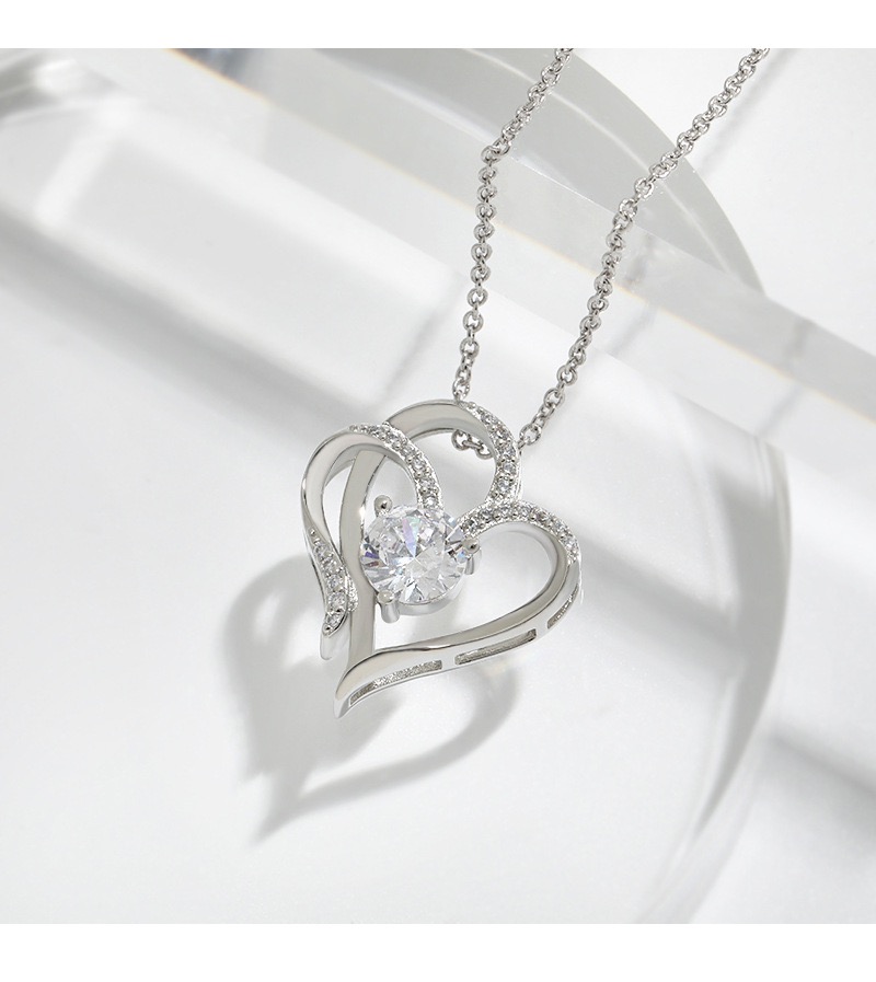 Moissanite Heart Pendant Necklace for Women,D Color VVS1 Moissanite Lab-Created Gem,925 Sterling Silver Gold Plating,Wedding,Anniversary Birthday Fine Jewelry Gifts for Wife Her Mom Girlfriend