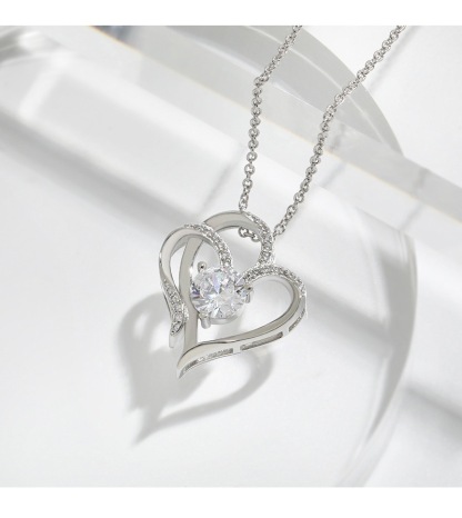 Moissanite Heart Pendant Necklace for Women,D Color VVS1 Moissanite Lab-Created Gem,925 Sterling Silver Gold Plating,Wedding,Anniversary Birthday Fine Jewelry Gifts for Wife Her Mom Girlfriend