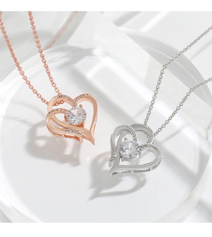 Moissanite Heart Pendant Necklace for Women,D Color VVS1 Moissanite Lab-Created Gem,925 Sterling Silver Gold Plating,Wedding,Anniversary Birthday Fine Jewelry Gifts for Wife Her Mom Girlfriend