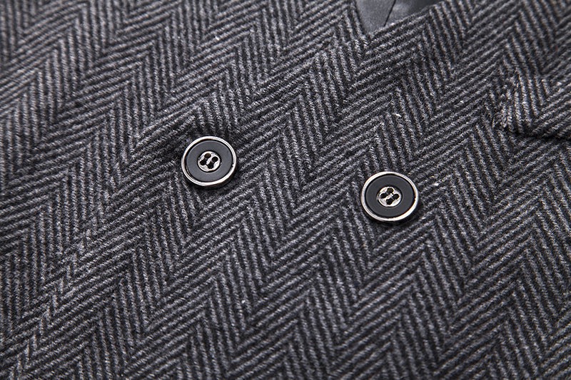 Men's Herringbone Tweed Suit Vest Casual Wool Blend Waistcoat