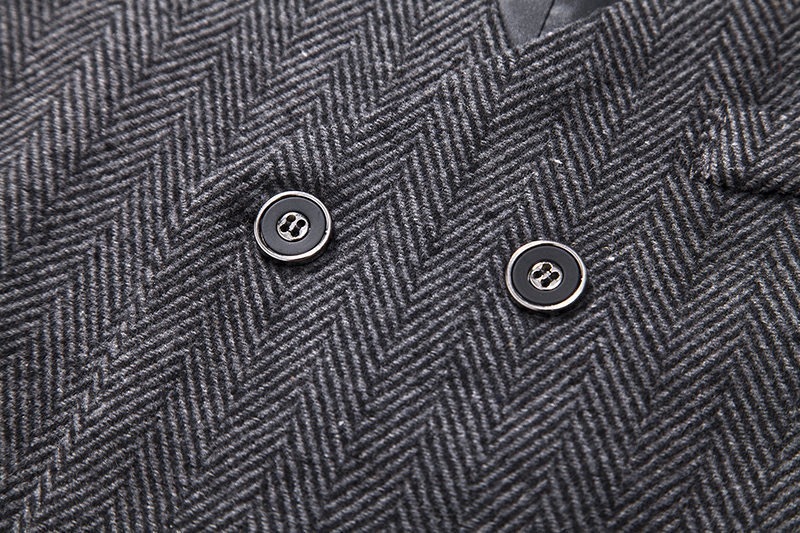 Men's Herringbone Tweed Suit Vest Casual Wool Blend Waistcoat