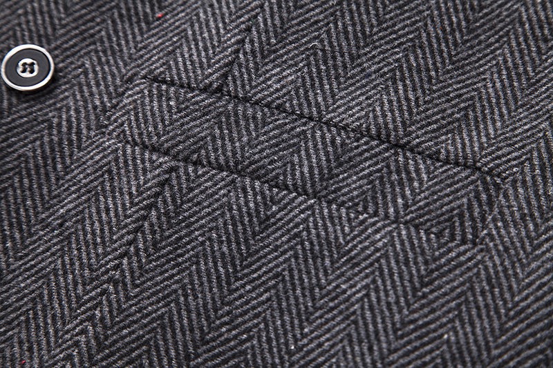 Men's Herringbone Tweed Suit Vest Casual Wool Blend Waistcoat