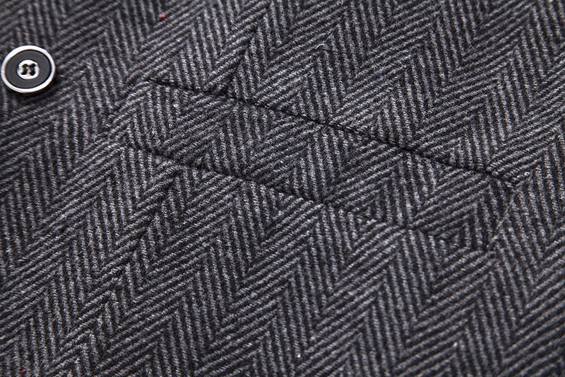 Men's Herringbone Tweed Suit Vest Casual Wool Blend Waistcoat