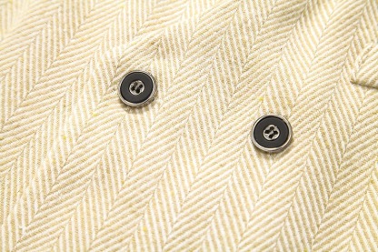 Men's Herringbone Tweed Suit Vest Casual Wool Blend Waistcoat