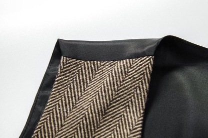 Men's Herringbone Tweed Suit Vest Casual Wool Blend Waistcoat