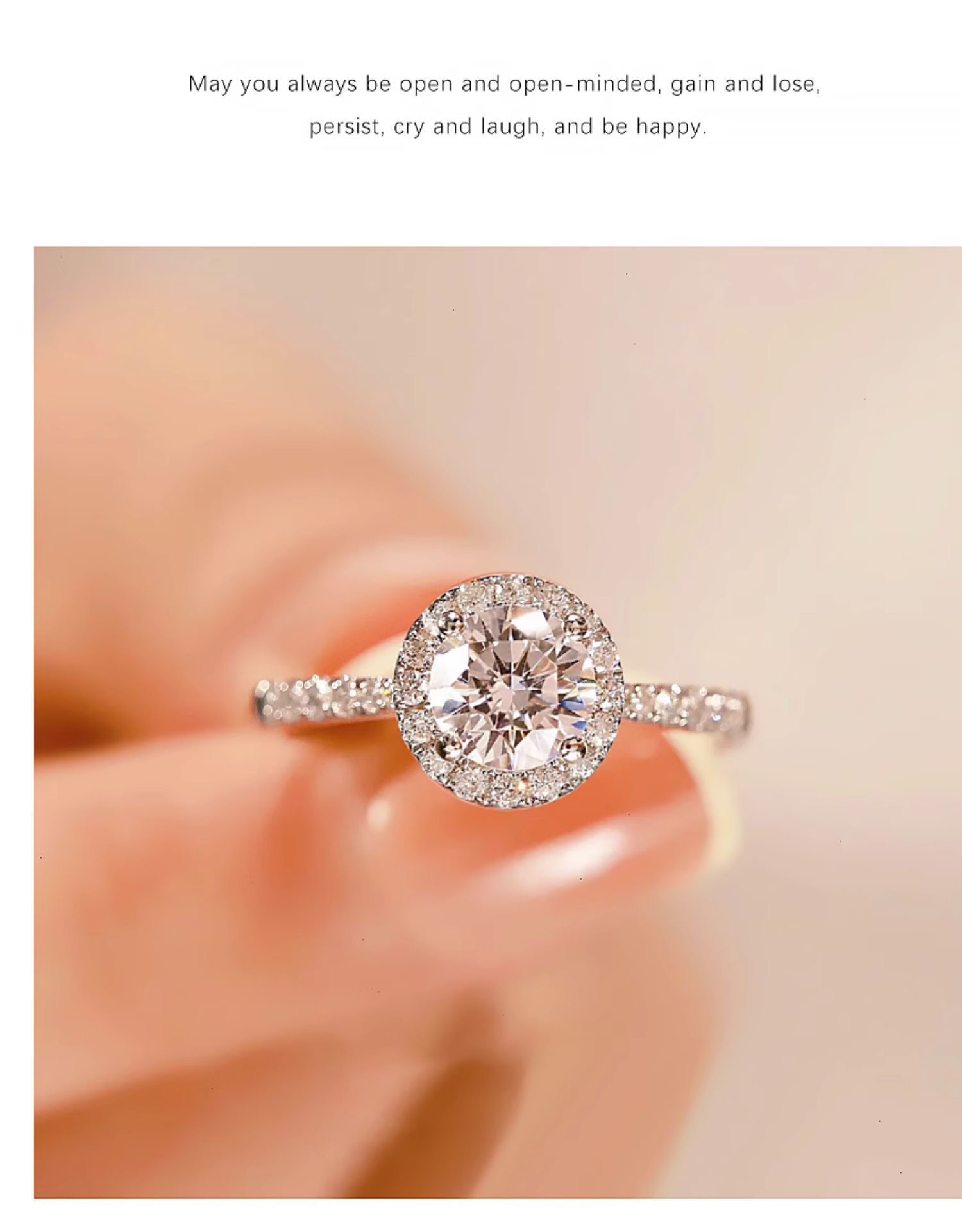 Solitaire Moissanite Engagement Ring, 1CT D Color VVS1 Clarity and 2CT D Color VVS1 Clarity, 925 Sterling Silver with 18K White Gold Plated, Ideal Gift for Women