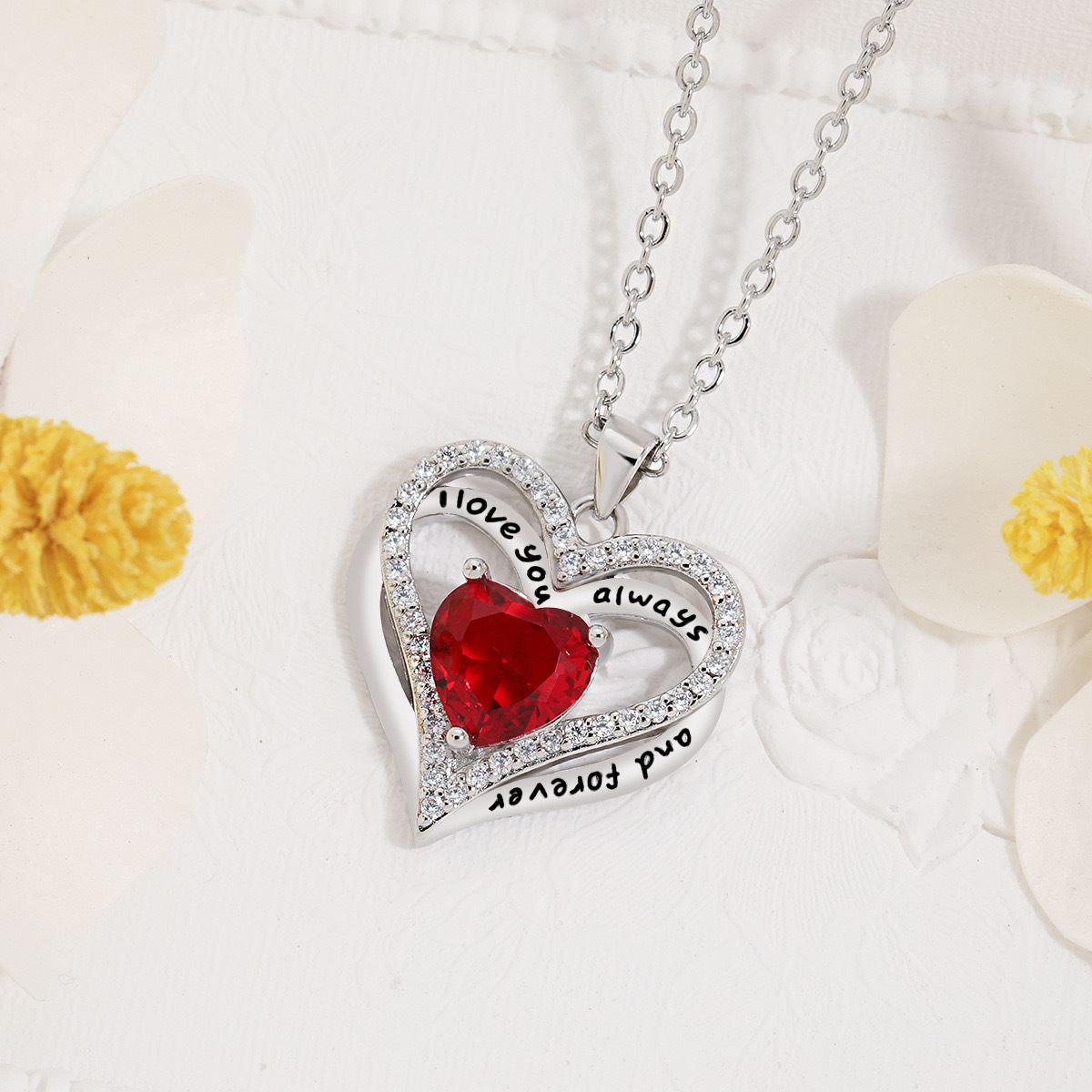 S925 Sterling Silver Necklace for Women, Wife Jewelry Rose Gold, Mom Birthday Valentines Mothers Day Gifts, Girlfriend Necklaces, Daughter Heart Jewel, Anniversary for Her