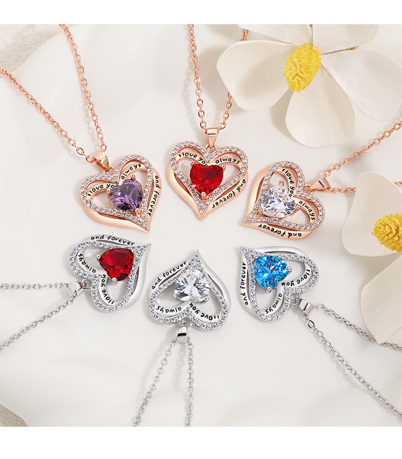 S925 Sterling Silver Necklace for Women, Wife Jewelry Rose Gold, Mom Birthday Valentines Mothers Day Gifts, Girlfriend Necklaces, Daughter Heart Jewel, Anniversary for Her