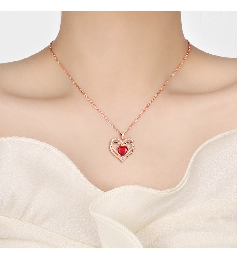 S925 Sterling Silver Necklace for Women, Wife Jewelry Rose Gold, Mom Birthday Valentines Mothers Day Gifts, Girlfriend Necklaces, Daughter Heart Jewel, Anniversary for Her