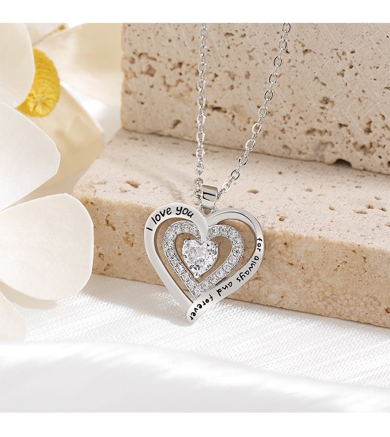 Forever Love Heart Necklaces for Women, Wedding Anniversary, Birthday 