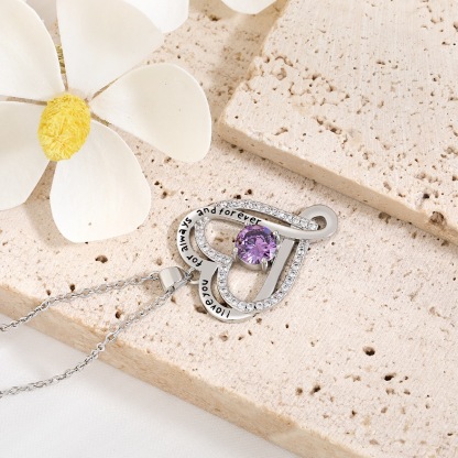 Jewelry for Women Wife Infinity Heart Birthstone I Love You Necklace S925 Anniversary Women Necklaces for Her Wife Birthday Gift Ideas, Birthday Present for Girlfriend Mom Daughter Sterling Silver