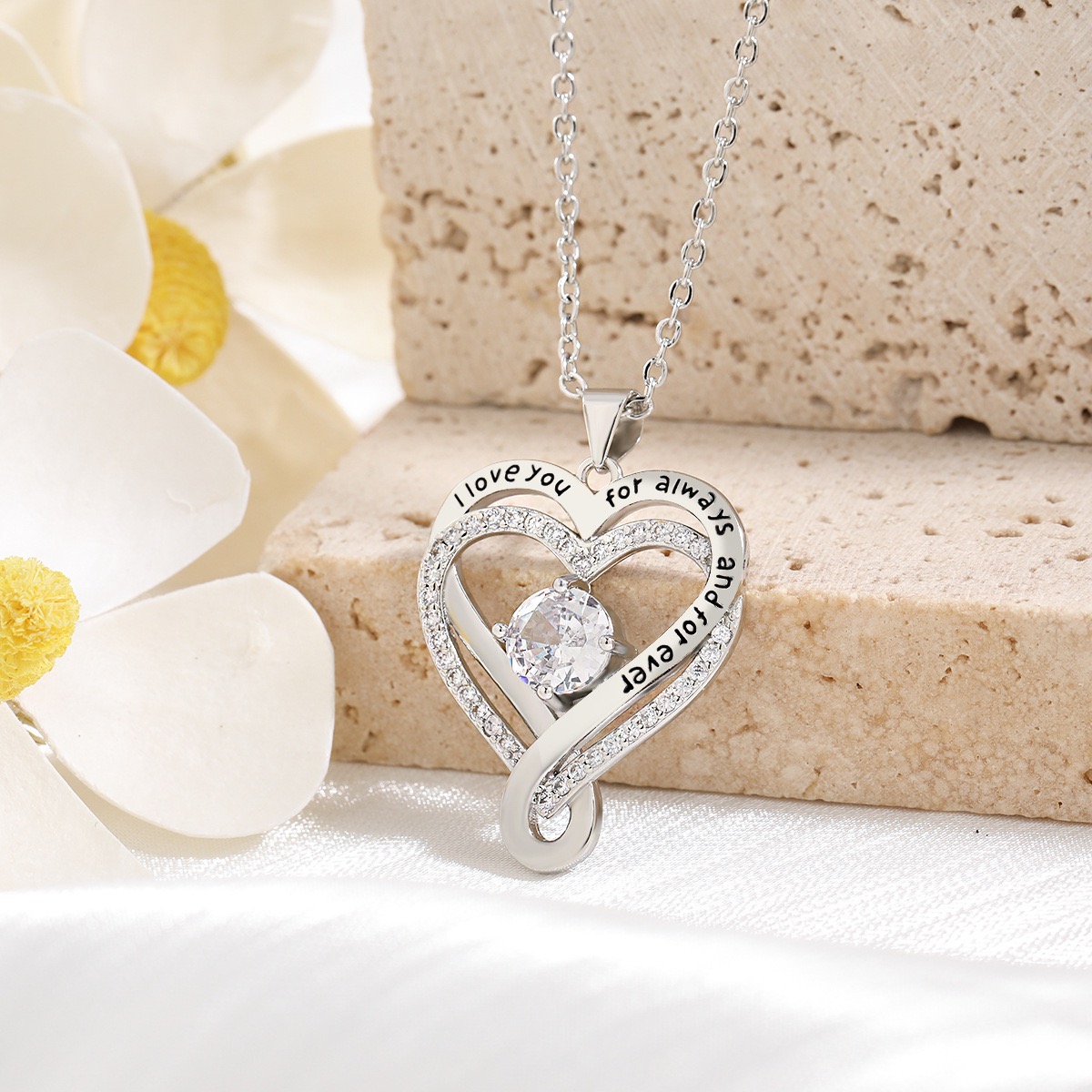 Jewelry for Women Wife Infinity Heart Birthstone I Love You Necklace S925 Anniversary Women Necklaces for Her Wife Birthday Gift Ideas, Birthday Present for Girlfriend Mom Daughter Sterling Silver