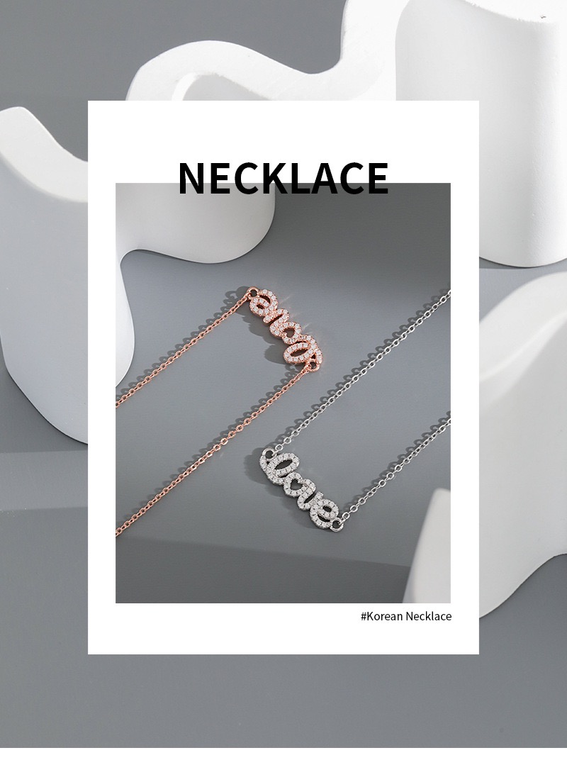 Sterling Silver Love Heart Necklace with White CZ, Adjustable 16"-18" Chain, Scripted "Love" Pendant, Elegant Women’s Jewelry Gift for Special Occasions, Birthdays, Anniversaries, & Valentine’s Day