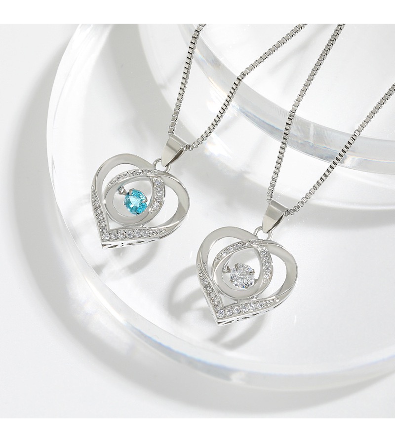 Moissanite Necklace Heart, Moissanite Diamond Necklace for Women Hypoallergenic 925 Silver Jewellery Anniversary Birthday Gifts for Women Girlfriend Wife