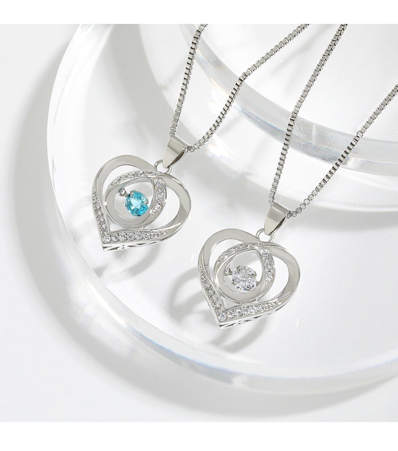 Moissanite Necklace Heart, Moissanite Diamond Necklace for Women Hypoallergenic 925 Silver Jewellery Anniversary Birthday Gifts for Women Girlfriend Wife