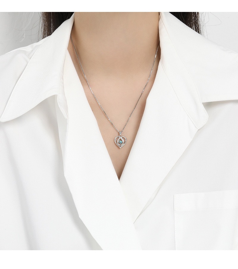 Moissanite Necklace Heart, Moissanite Diamond Necklace for Women Hypoallergenic 925 Silver Jewellery Anniversary Birthday Gifts for Women Girlfriend Wife