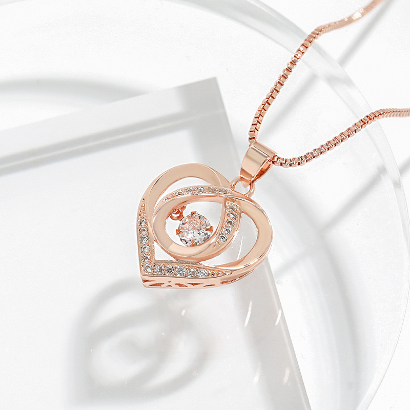 Moissanite Necklace Heart, Moissanite Diamond Necklace for Women Hypoallergenic 925 Silver Jewellery Anniversary Birthday Gifts for Women Girlfriend Wife