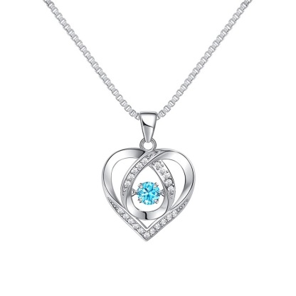 Moissanite Necklace Heart, Moissanite Diamond Necklace for Women Hypoallergenic 925 Silver Jewellery Anniversary Birthday Gifts for Women Girlfriend Wife