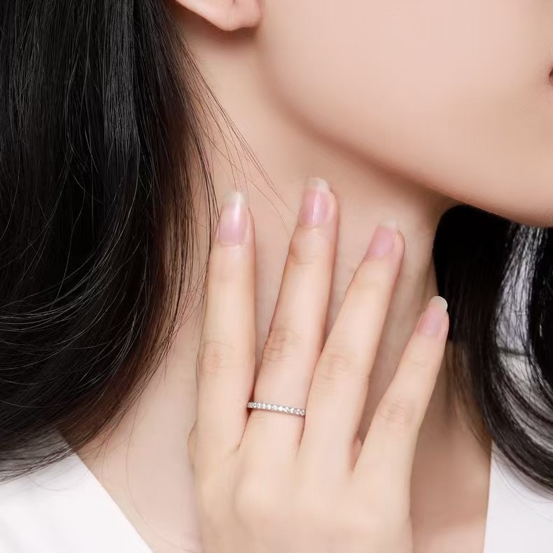 14K Gold Plated Solid 925 Sterling Silver CZ Simulated Diamond Stackable Ring Eternity Bands for Women