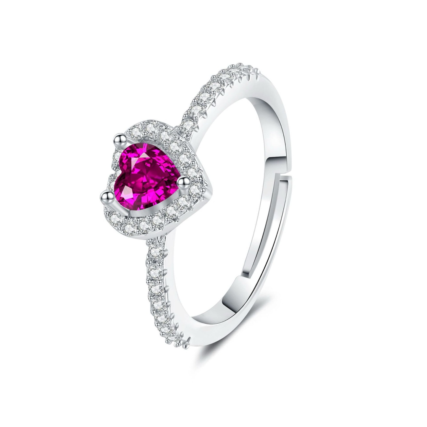 1.4 Carat (ctw) Heart-Cut Moissanite Halo Engagement Rings for Women 925 Sterling Silver Engagement Rings Halo Love Heart Band Heart Cut  Birthstone Jewelry for Women