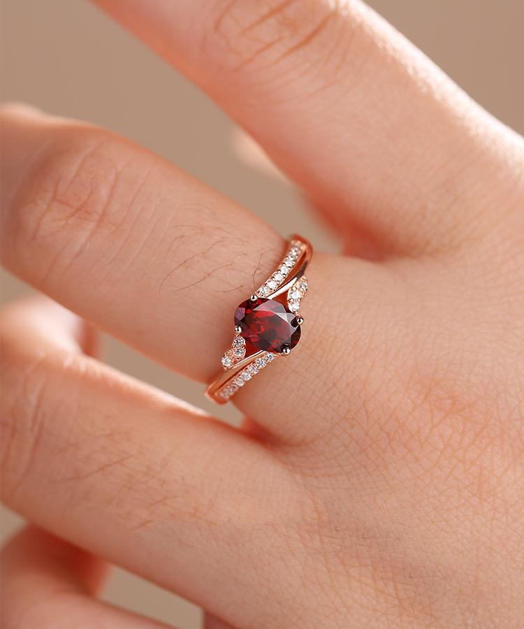 Celtic Birthstone Rings for Women 1.4Carat(CTW) 925 Sterling Silver Heart/Round/Pear/Oval Created Gemstone Moissanite Halo Engagement Promise Rings for Her Wife Birthday Anniversary Wedding Jewelry