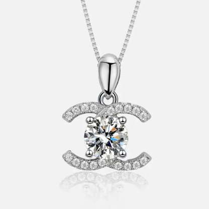 Heart Moissanite Necklace for Women, 1.3 ct D Color VVS1 Clarity 925 Sterling Silver Moissanite Pendant Necklace Anniversary Birthday Gifts for Mom Wife Girlfriend Jewelry Gifts chanel necklace