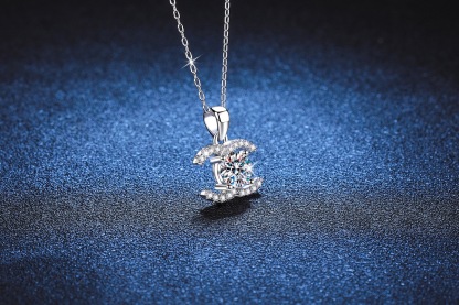 Heart Moissanite Necklace for Women, 1.3 ct D Color VVS1 Clarity 925 Sterling Silver Moissanite Pendant Necklace Anniversary Birthday Gifts for Mom Wife Girlfriend Jewelry Gifts chanel necklace