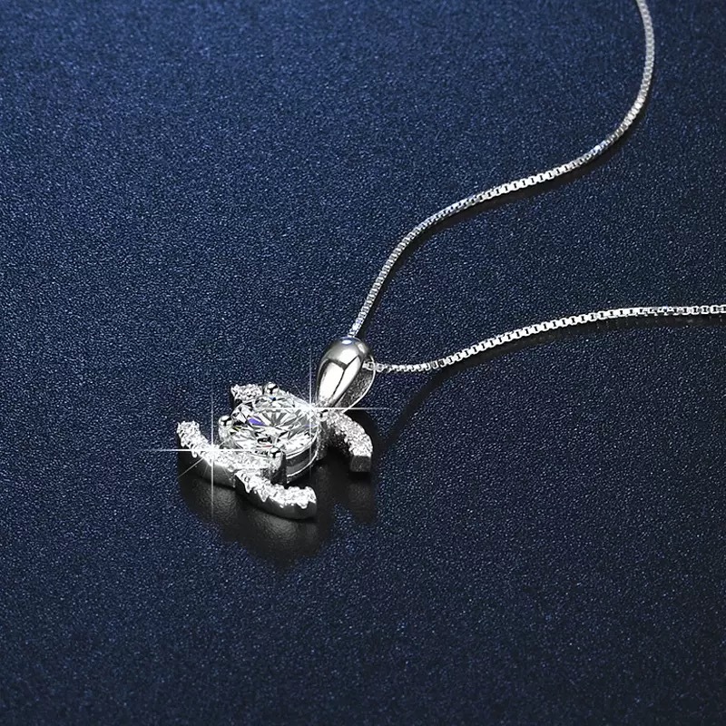 Heart Moissanite Necklace for Women, 1.3 ct D Color VVS1 Clarity 925 Sterling Silver Moissanite Pendant Necklace Anniversary Birthday Gifts for Mom Wife Girlfriend Jewelry Gifts chanel necklace
